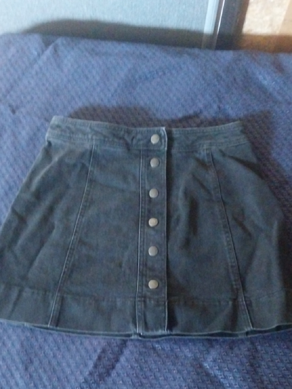 Madewell Black Button-Front Mini Skirt